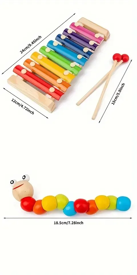 5 in 1 Montessori Nursery Wooden Eight Piano Set Gifts details 3