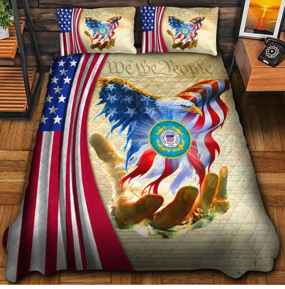 Premium American Pride US Veterans Bedding Set, , Gifts For US Veterans, Gifts For Veterans Day