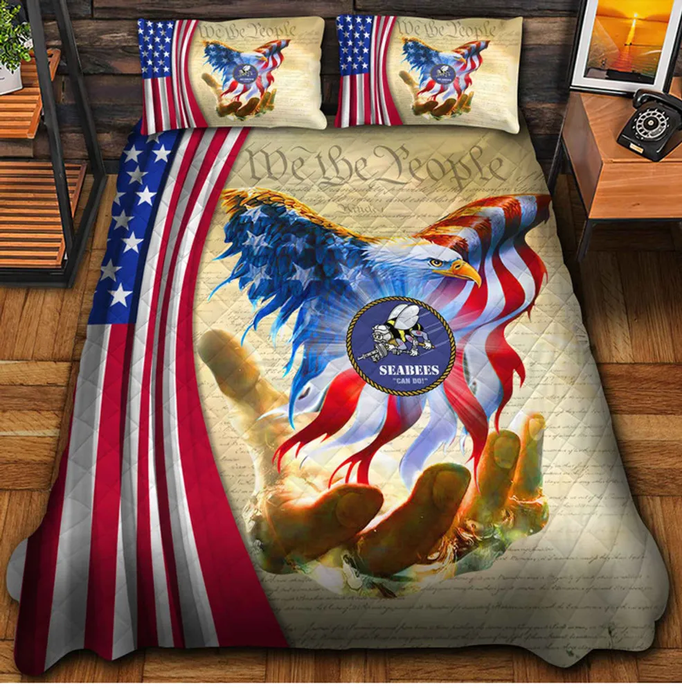 Premium American Pride US Veterans Bedding Set, , Gifts For US Veterans, Gifts For Veterans Day