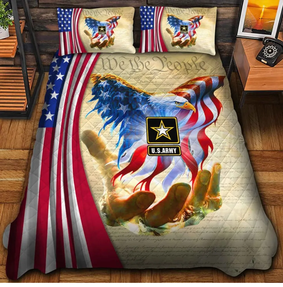 Premium American Pride US Veterans Bedding Set, , Gifts For US Veterans, Gifts For Veterans Day