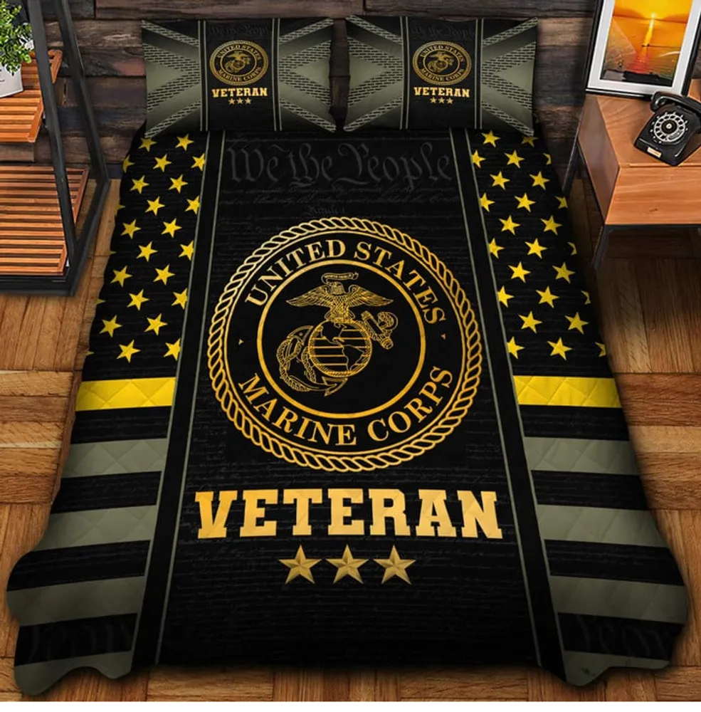 Premium US Veterans Bedding Set, Gifts For US Veterans, Gifts For Veterans Day