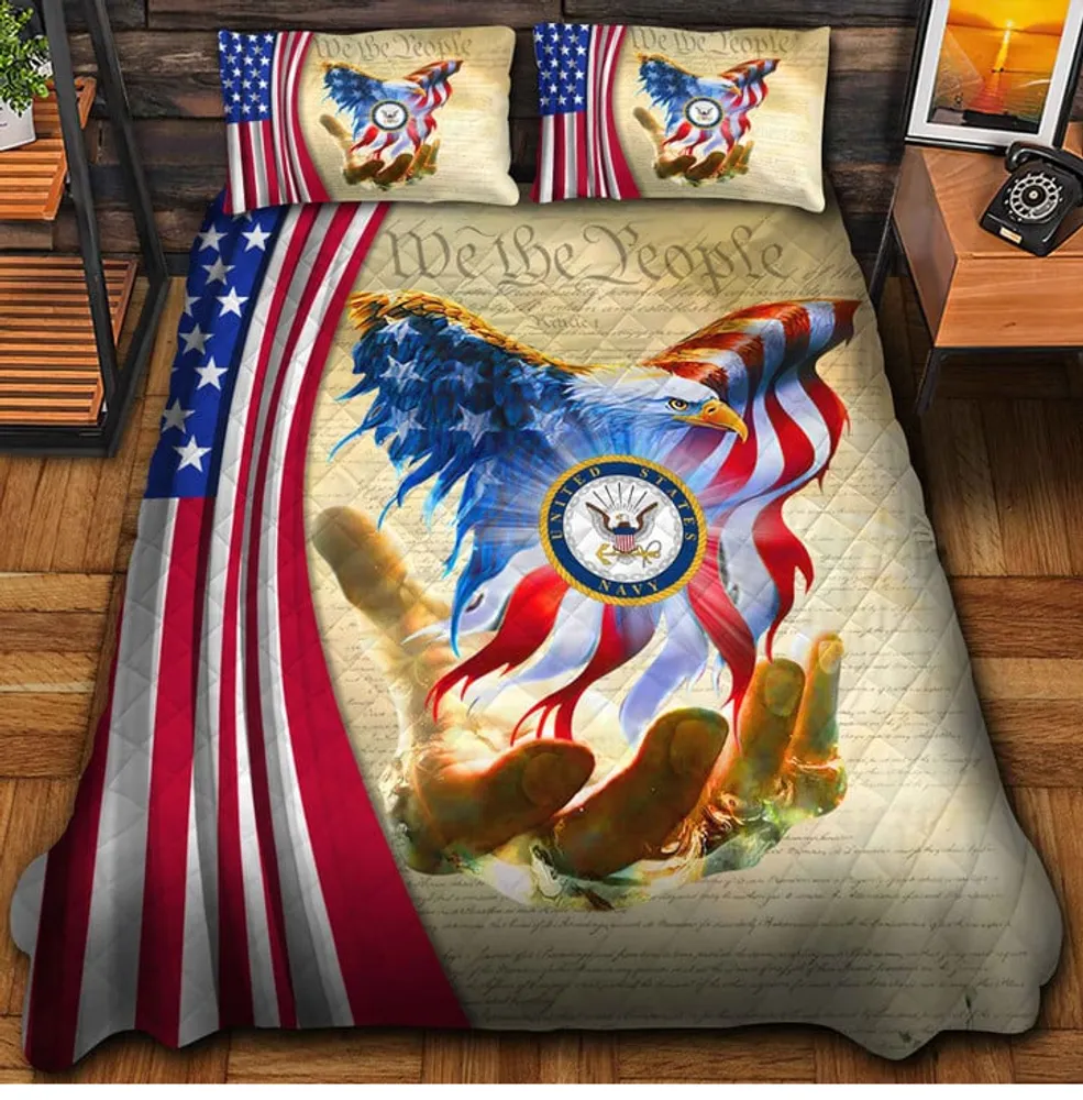 Premium American Pride US Veterans Bedding Set, , Gifts For US Veterans, Gifts For Veterans Day