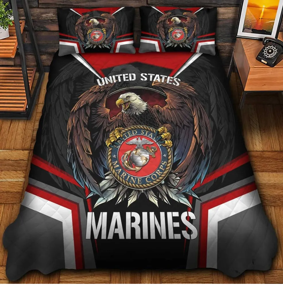 Premium Eagle US Veterans Bedding Set, Gifts For Independence Day, Father's Day, Veterans Day, Gifts For Dad, Gifts For Husband Veteran