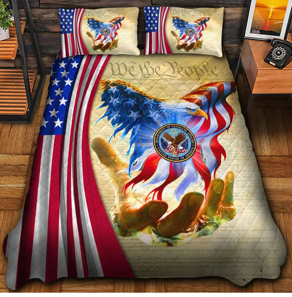 Premium American Pride US Veterans Bedding Set, , Gifts For US Veterans, Gifts For Veterans Day