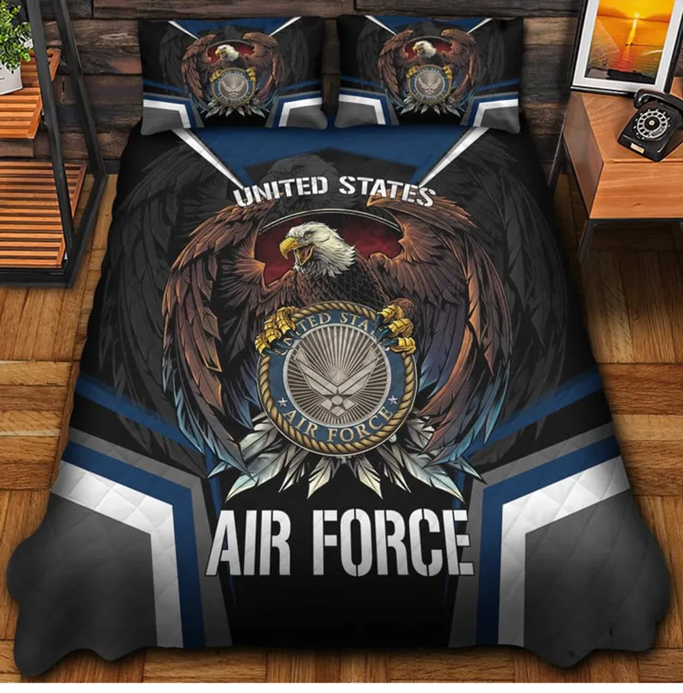 Premium Eagle US Veterans Bedding Set, Gifts For Independence Day, Father's Day, Veterans Day, Gifts For Dad, Gifts For Husband Veteran