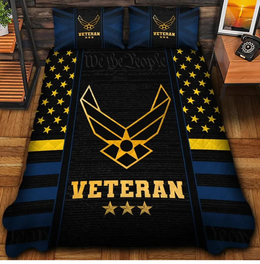 Premium US Veterans Bedding Set, Gifts For US Veterans, Gifts For Veterans Day