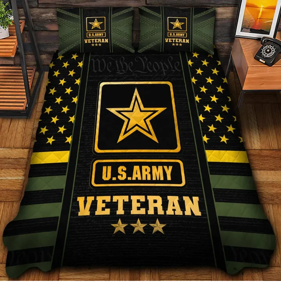 Premium US Veterans Bedding Set, Gifts For US Veterans, Gifts For Veterans Day