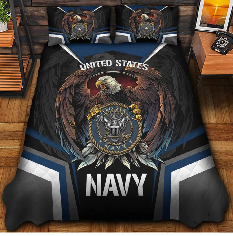 Premium Eagle US Veterans Bedding Set, Gifts For Independence Day, Father's Day, Veterans Day, Gifts For Dad, Gifts For Husband Veteran