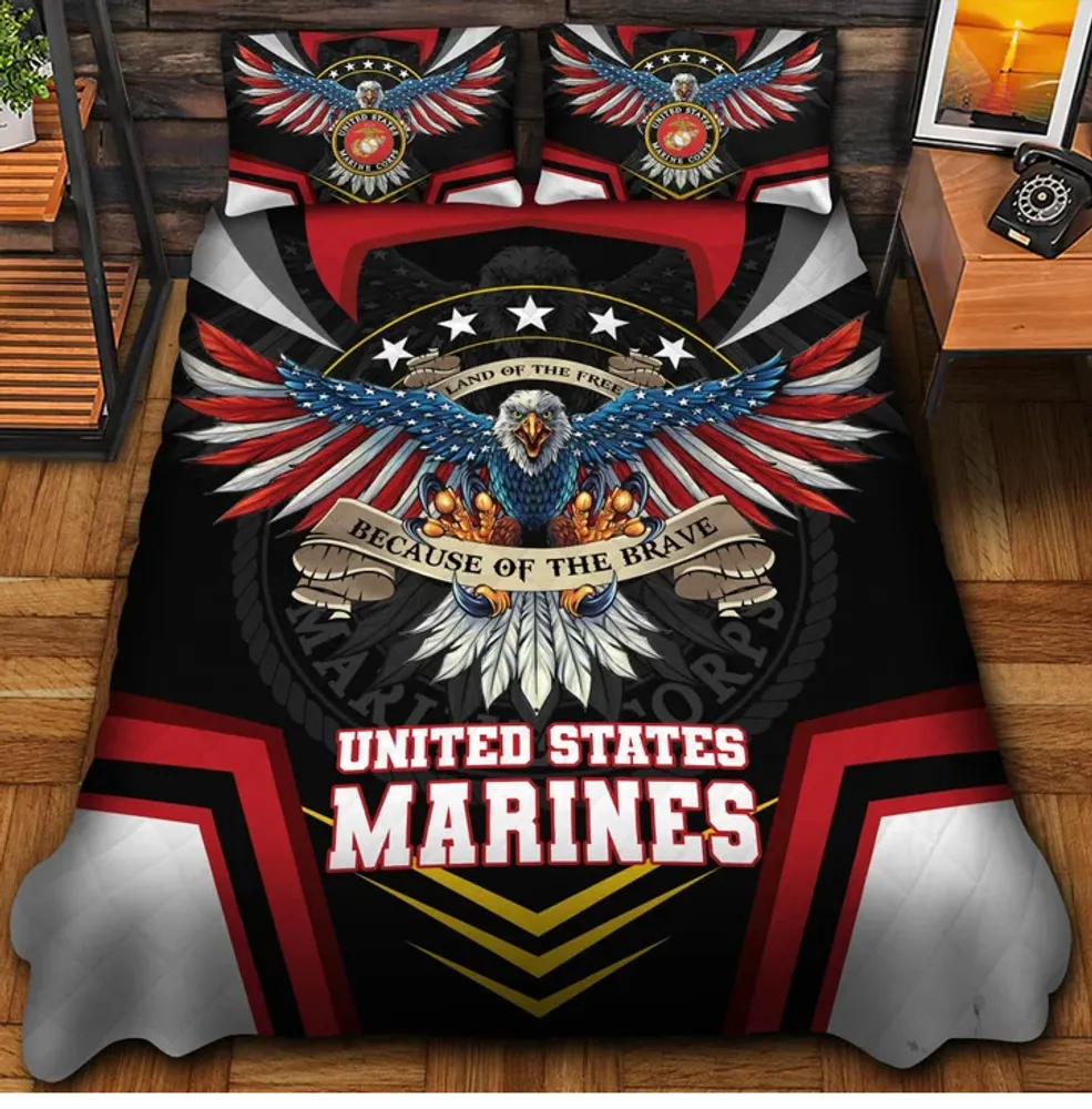 Premium Eagle US Veteran Bedding Set