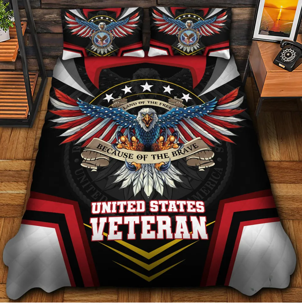 Premium Eagle US Veteran Bedding Set