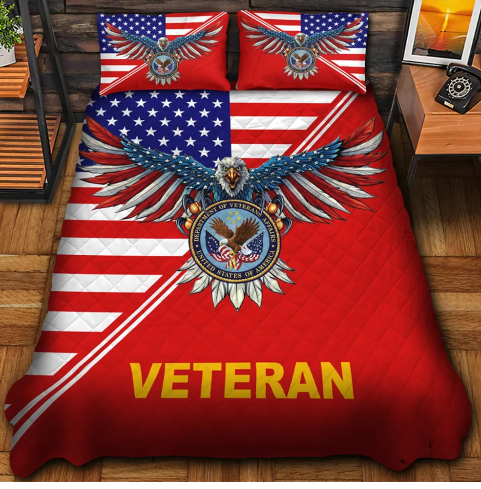 Premium Eagle US Veteran Bedding Set