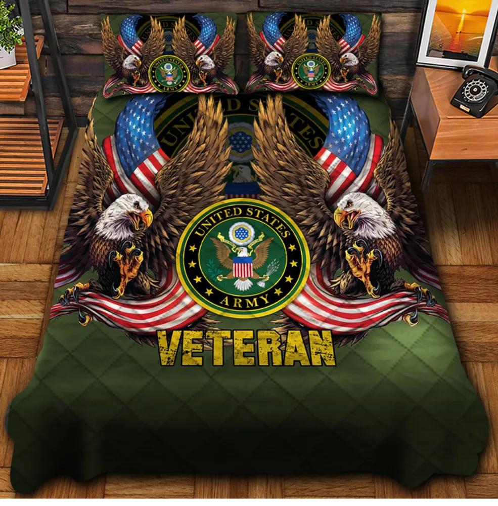 Premium Multiple US Military Services Veteran Bedding Set