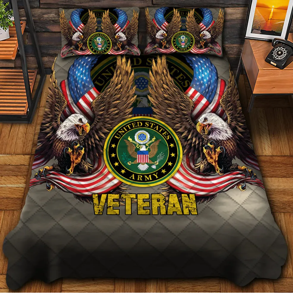 Premium Multiple US Military Services Veteran Bedding Set