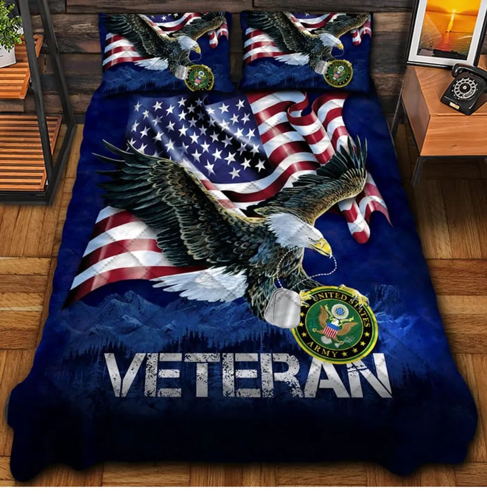 Premium Multiple US Military Services Veteran Bedding Set