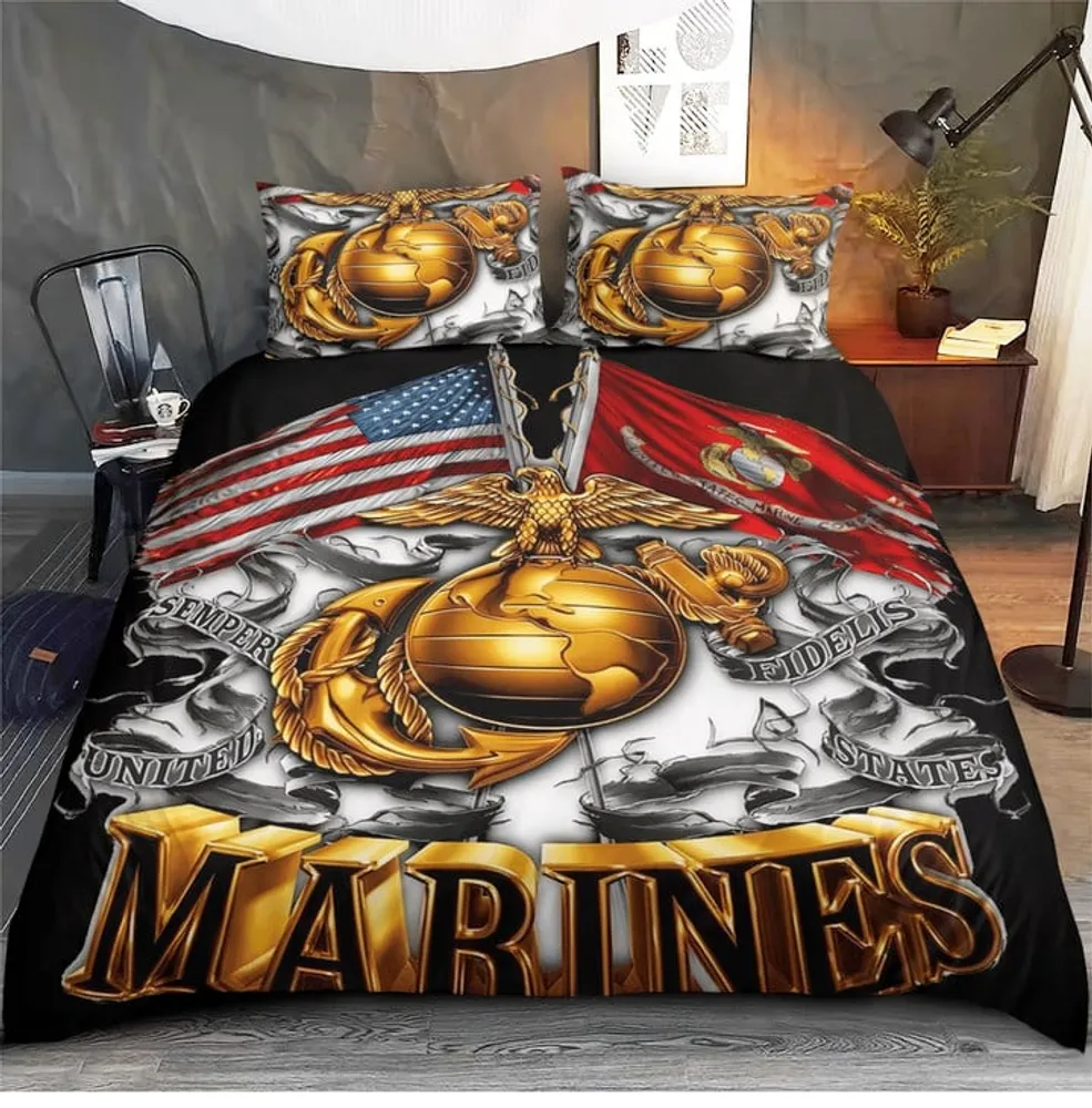 Premium U.S. Marine Corps Veteran Bedding Set