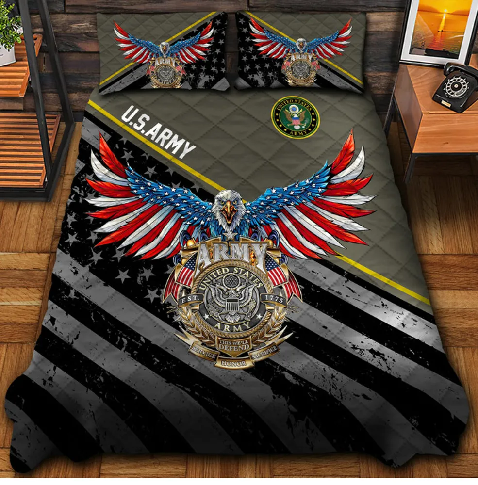 Premium Multiple US Military Services Veteran Bedding Set