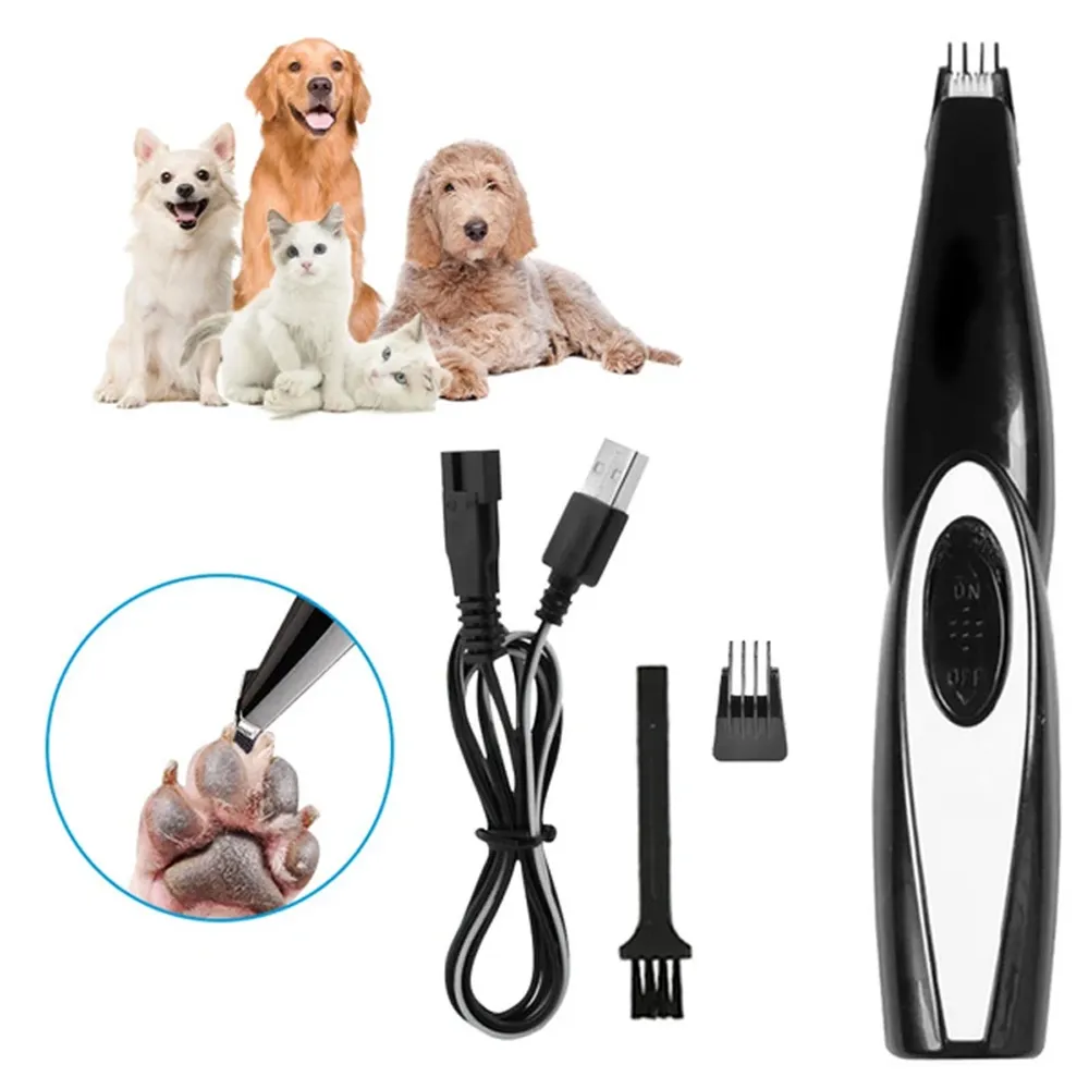 Pet USB Rechargeable Professional Pets Hair Trimmer Pet Hair Clipper Grooming Kit Cats Pet Foot Clipper Grooming for Dogs Cats