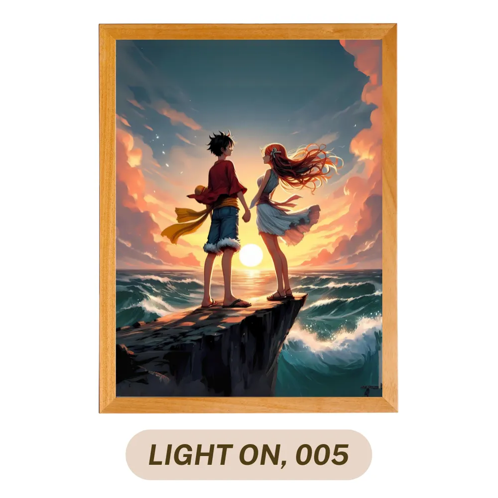 Luffy and Nami: Love Amidst the Sea and Sunset