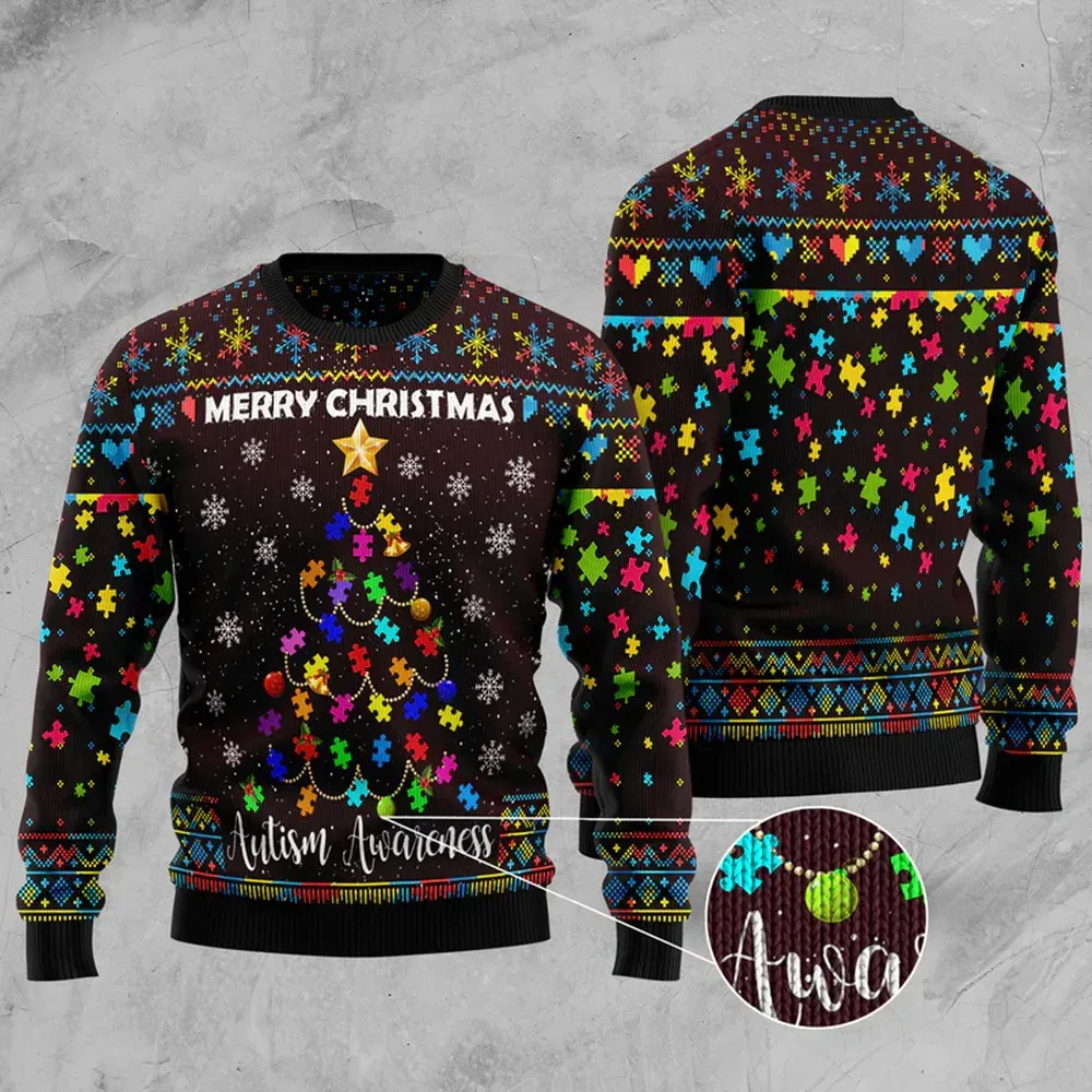 Autism Ugly Sweater : Merry Christmas