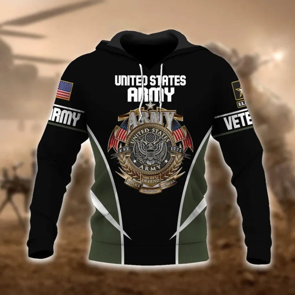 Premium Multiple US Military Services Veteran Hoodie