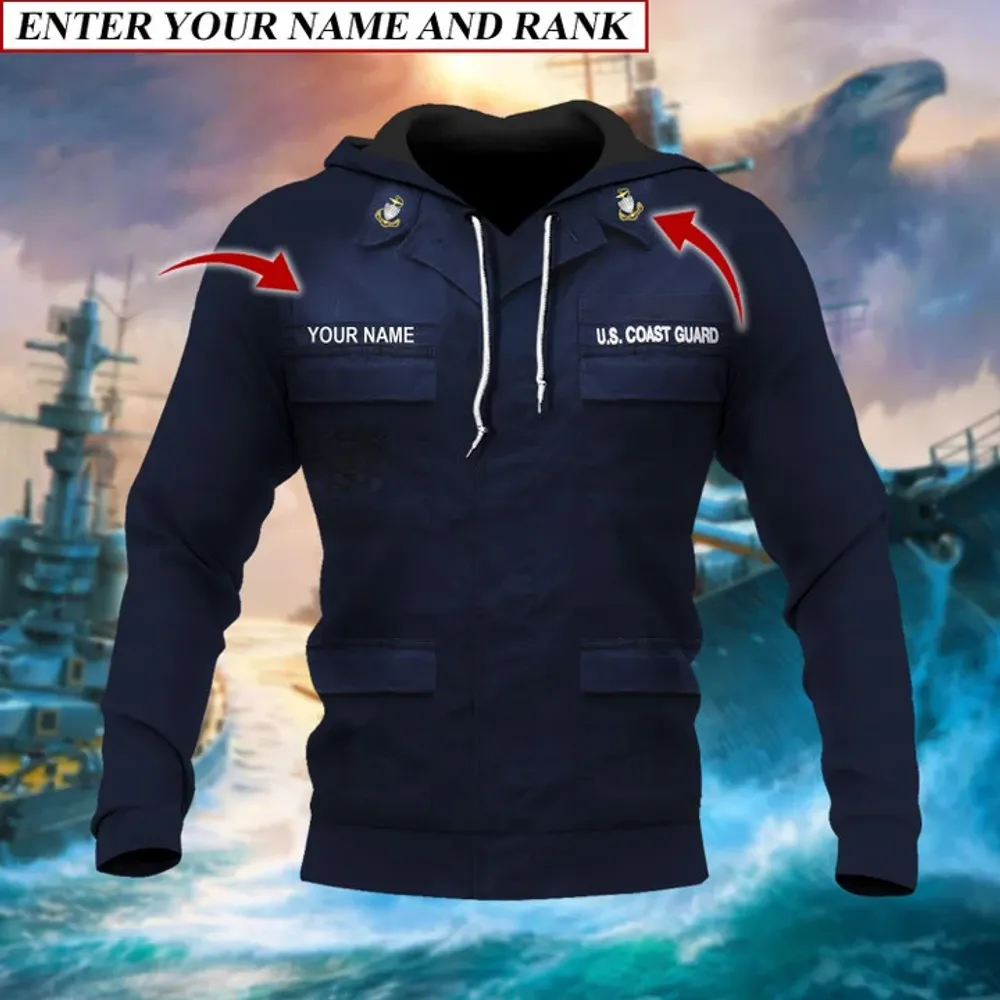 Premium Multiple US Military Services Veteran Personalize Hoodie