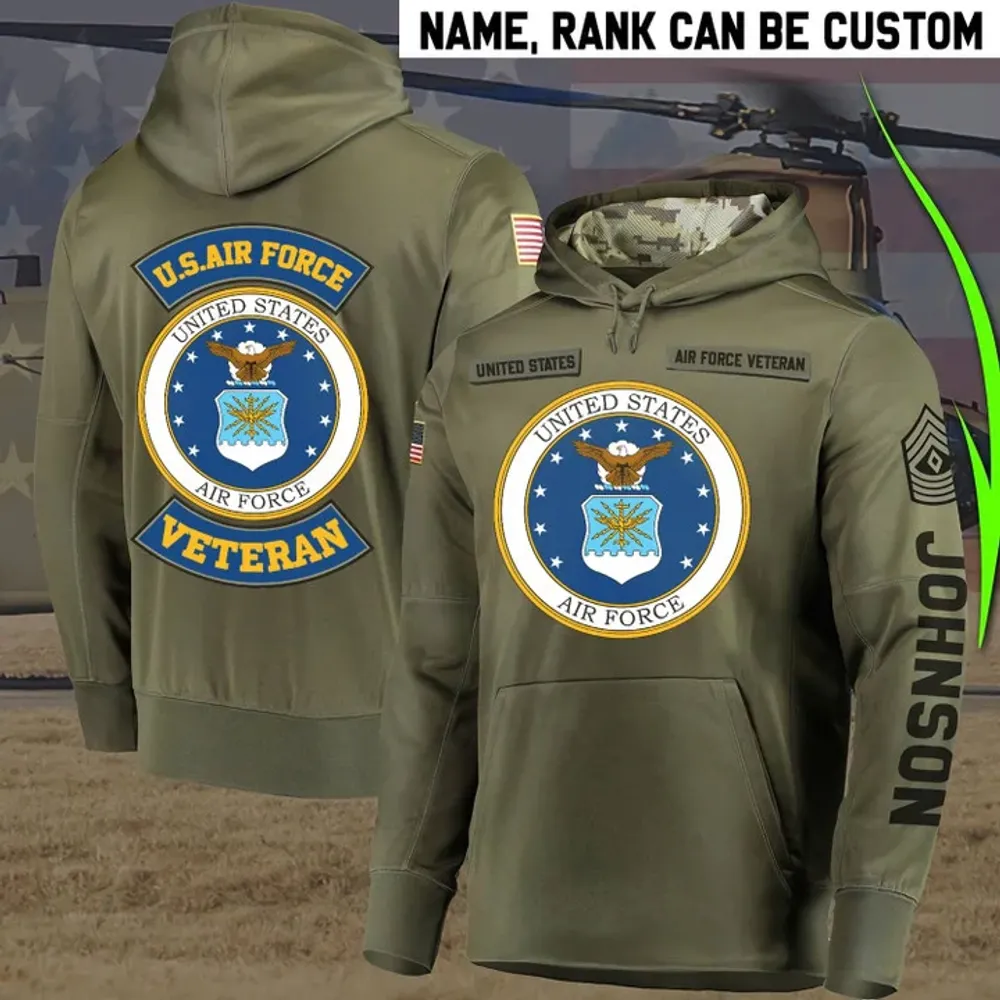 Personalized Multiple US Military Services Veteran Hoodie