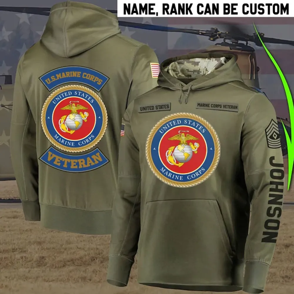 Personalized Multiple US Military Services Veteran Hoodie