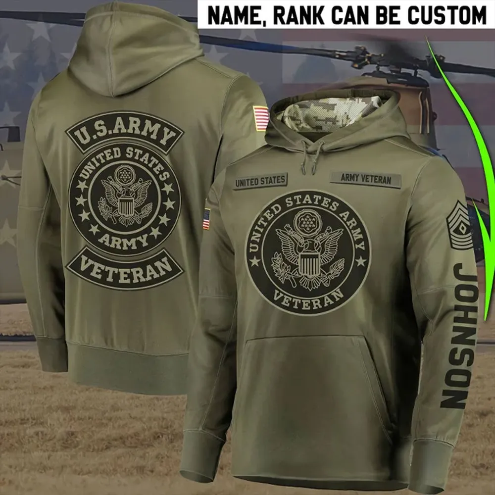 Personalized Multiple US Military Services Veteran Hoodie