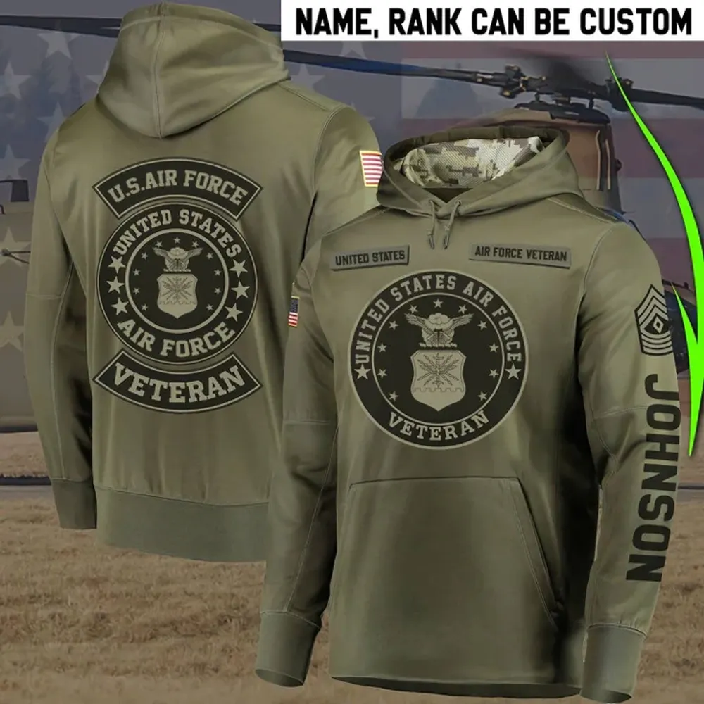 Personalized Multiple US Military Services Veteran Hoodie