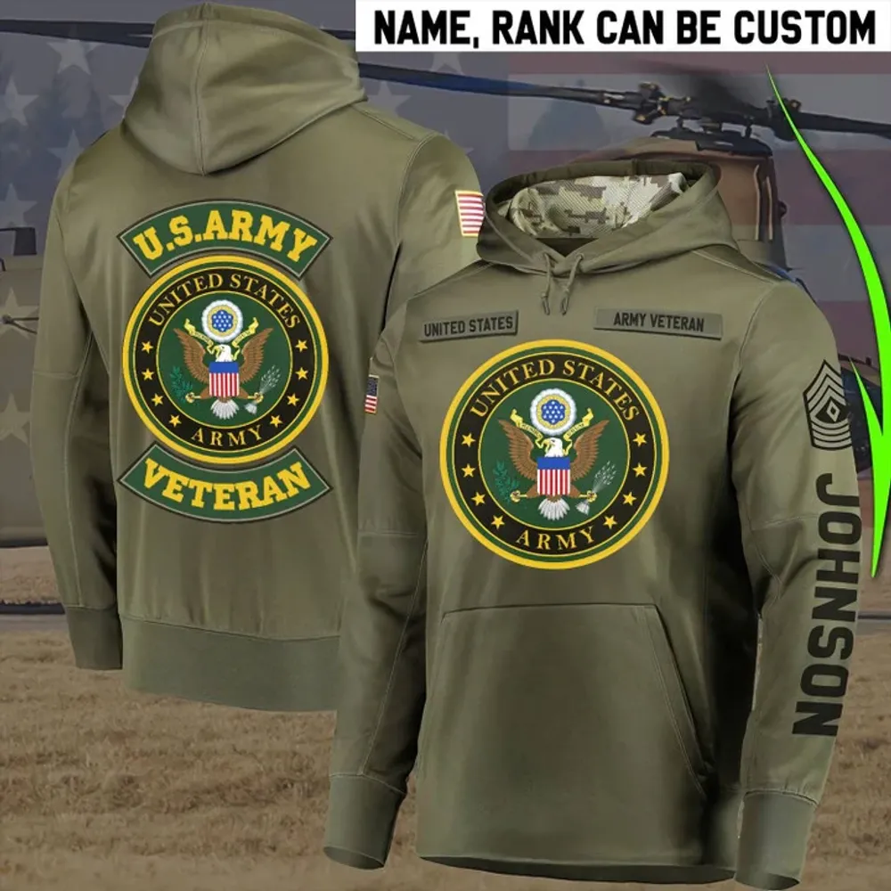 Personalized Multiple US Military Services Veteran Hoodie