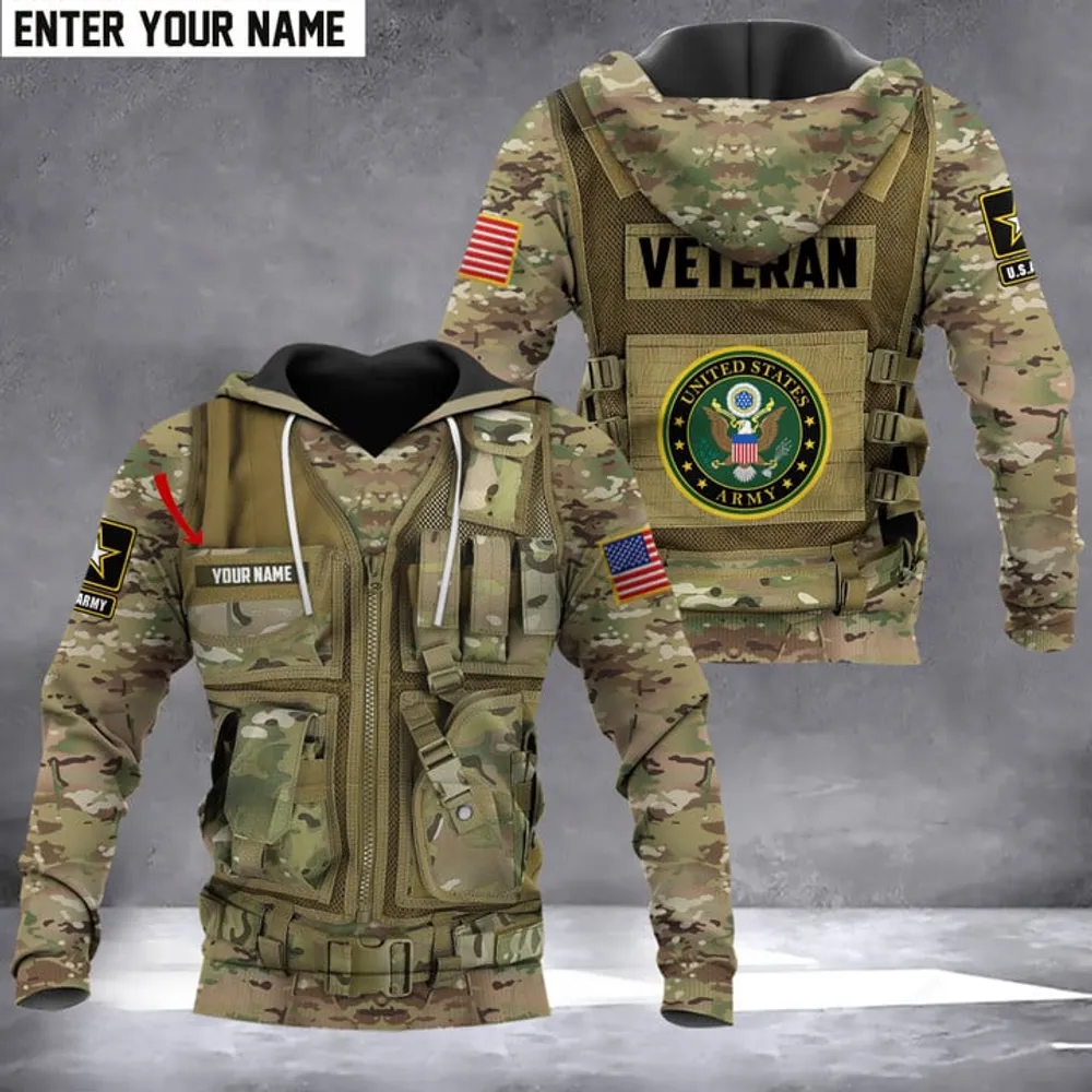 Personalized Name U.S Veteran Hoodie