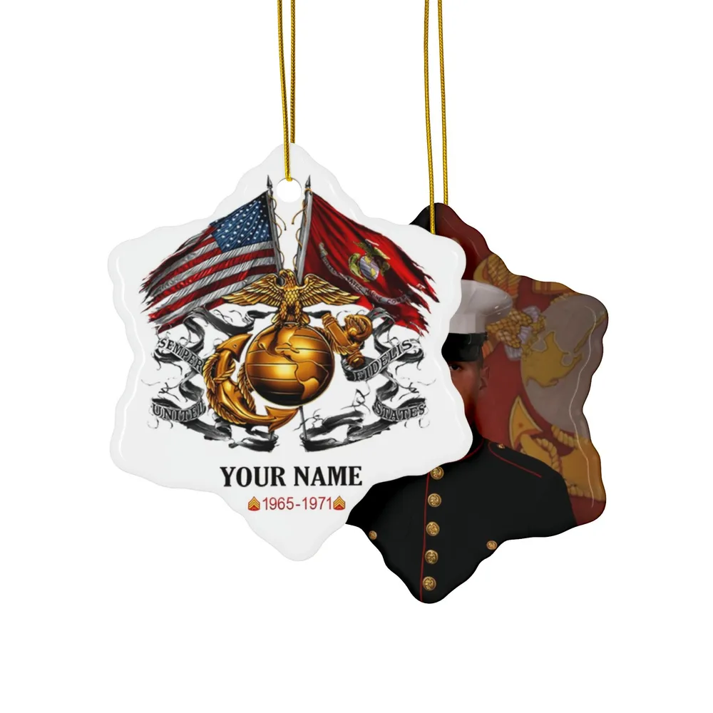 Unique Custom Photo US Veteran Ornament