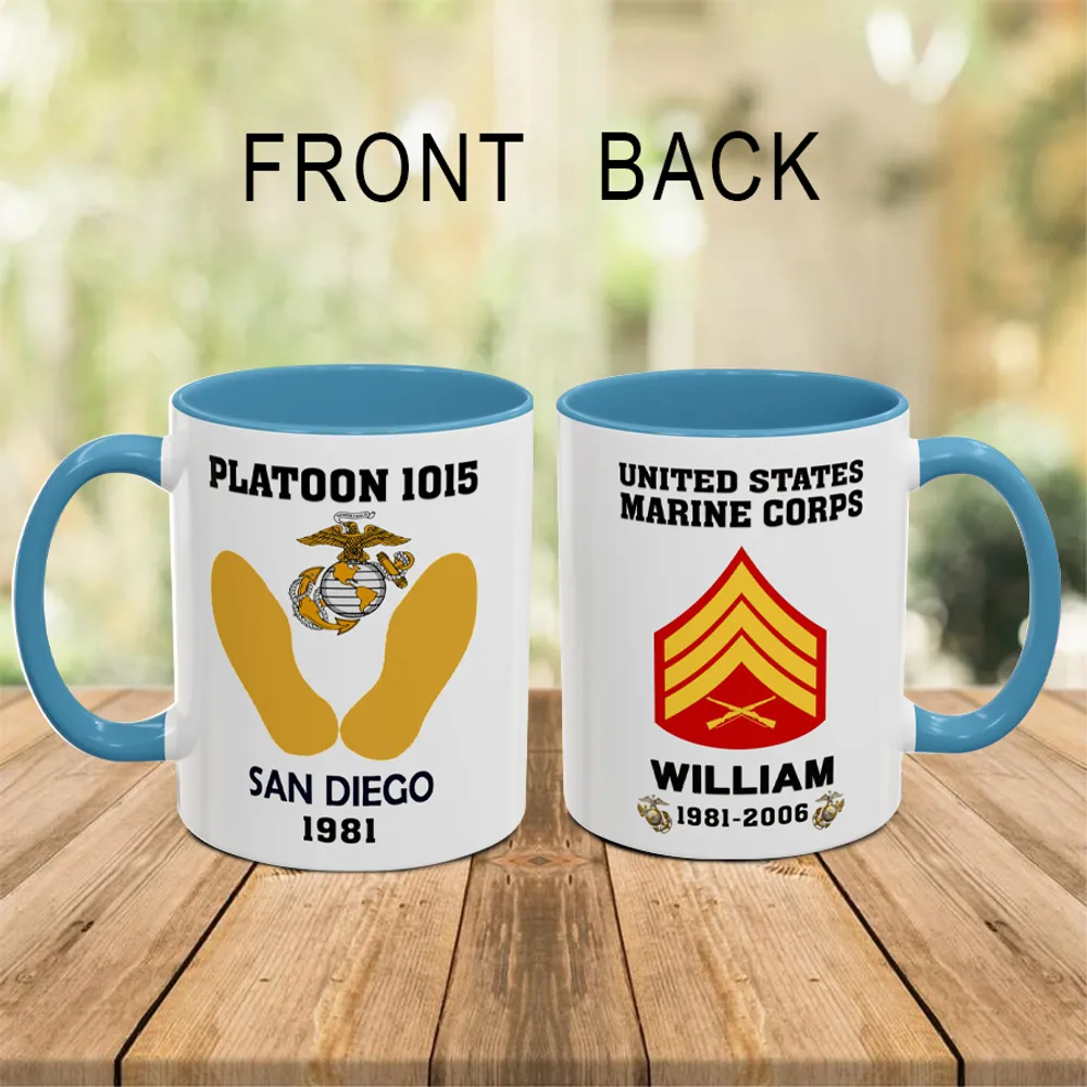 Personalized Marine Accent Coffee Mugs