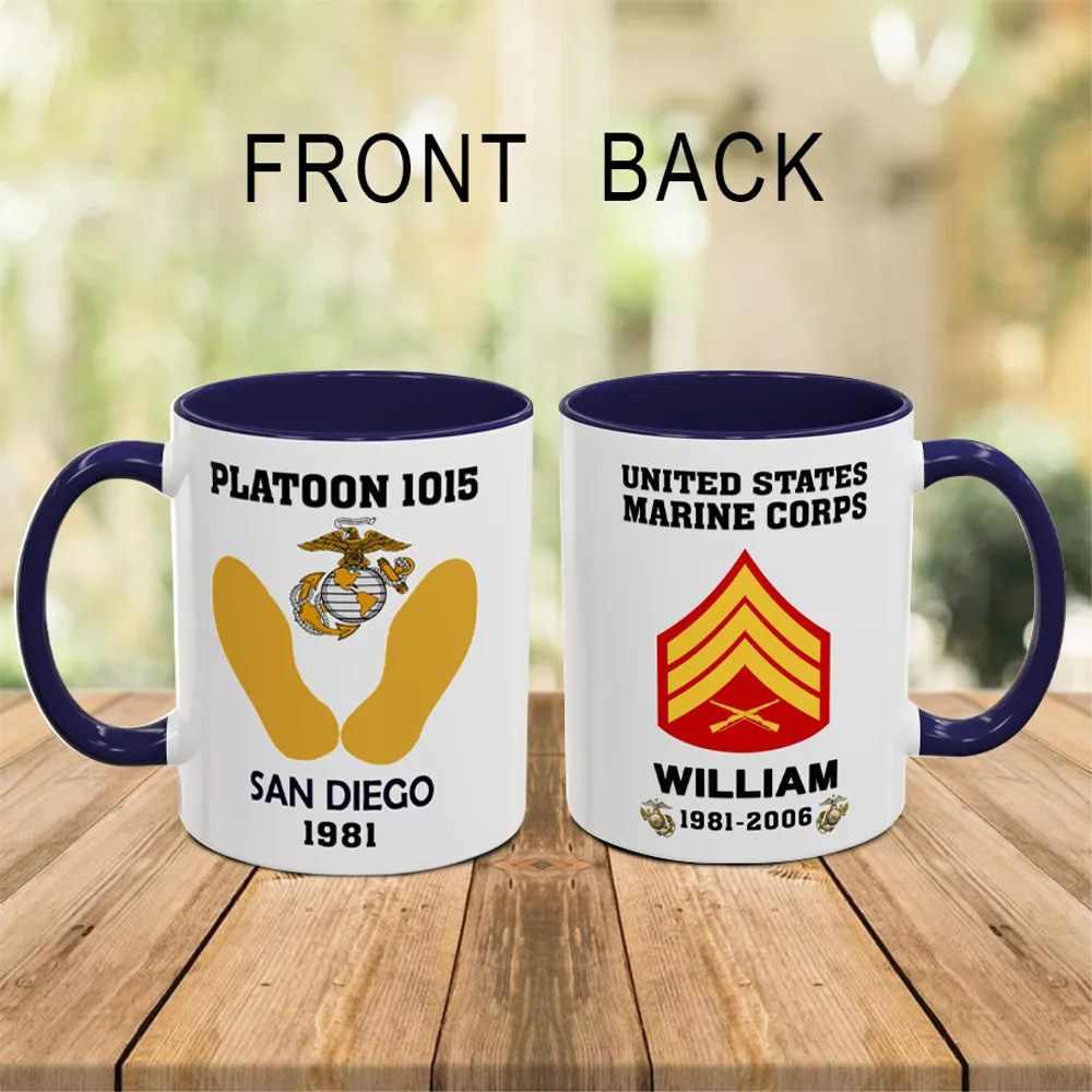 Personalized Marine Accent Coffee Mugs