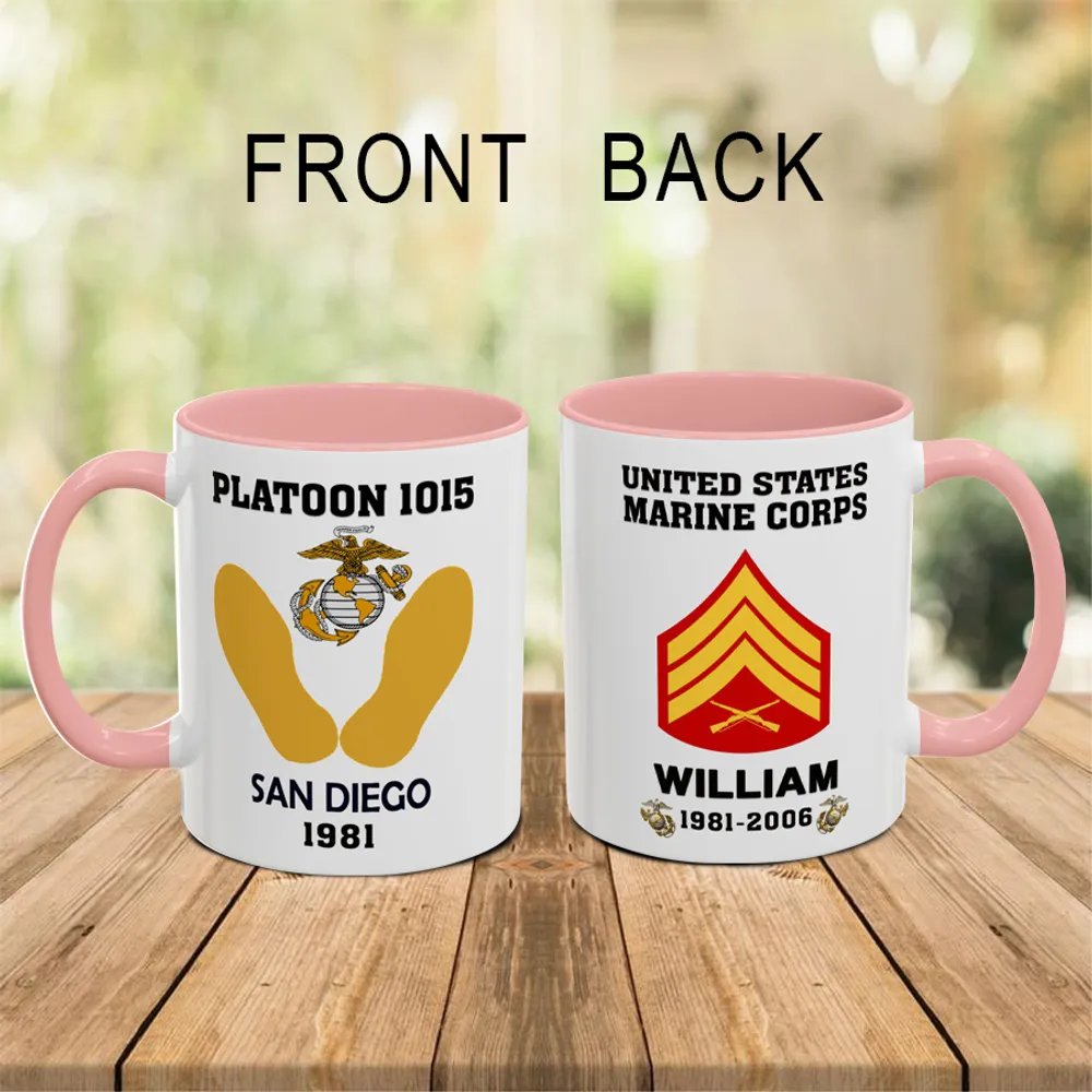 Personalized Marine Accent Coffee Mugs