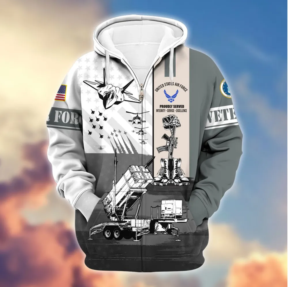 Premium US Veterans Zip Hoodie Gifts For Veterans Day