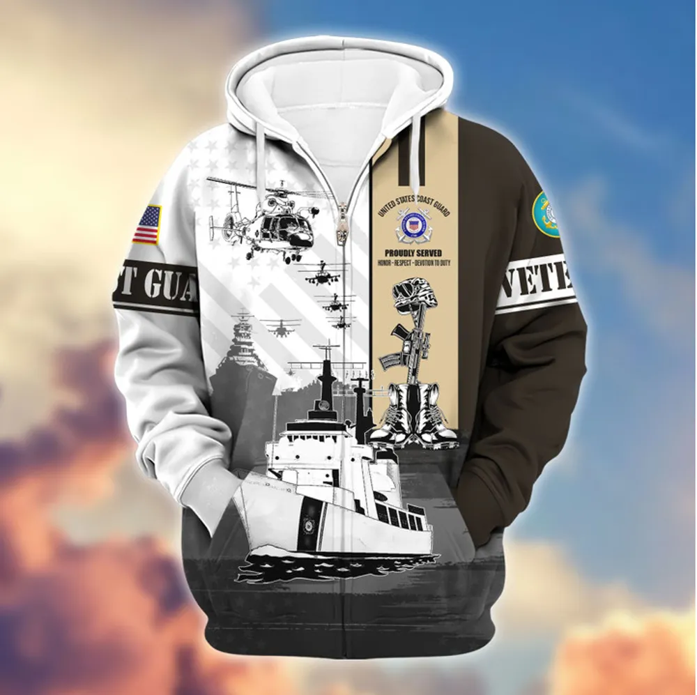 Premium US Veterans Zip Hoodie Gifts For Veterans Day