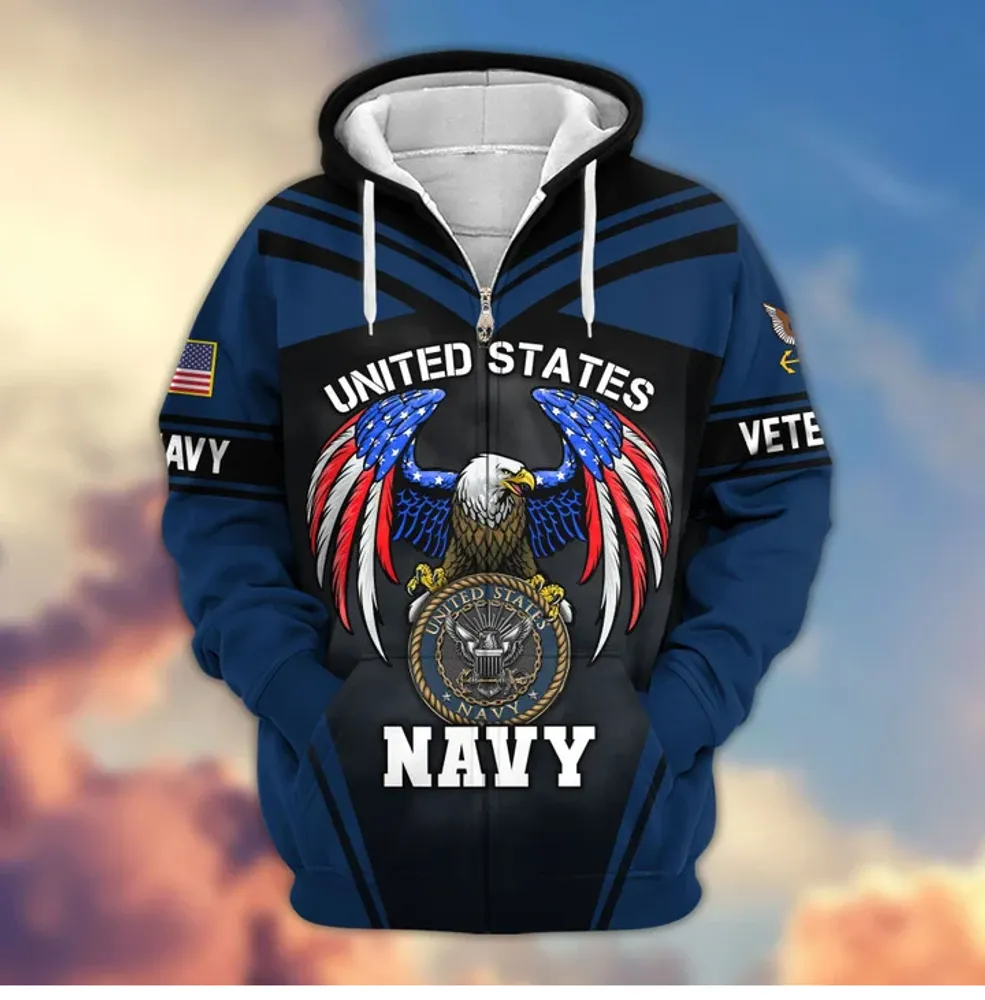 Premium US Veterans Zip Hoodie,Gifts For US Veterans, Gifts For Veterans Day, Gifts For Father's Day