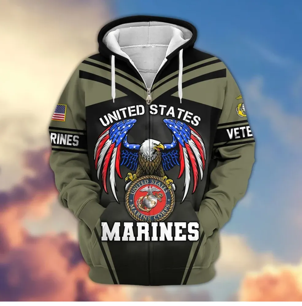 Premium US Veterans Zip Hoodie,Gifts For US Veterans, Gifts For Veterans Day, Gifts For Father's Day