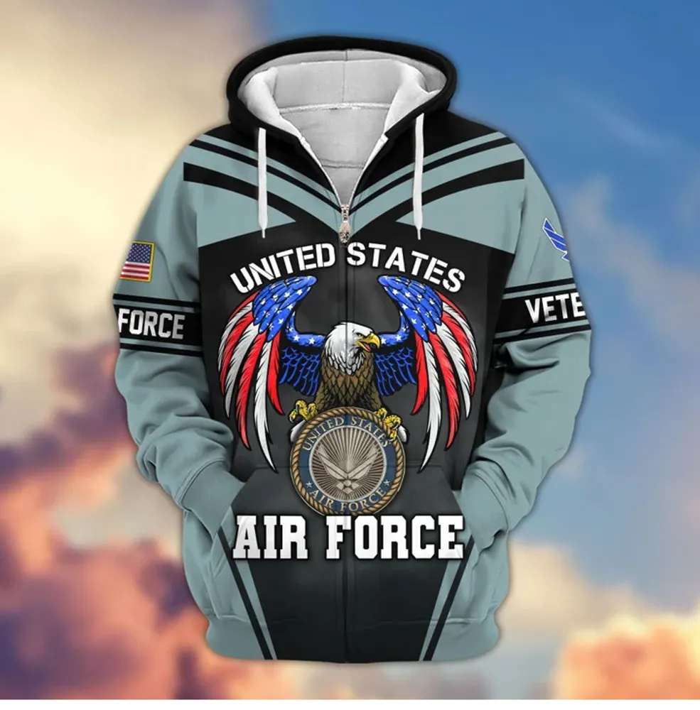 Premium US Veterans Zip Hoodie,Gifts For US Veterans, Gifts For Veterans Day, Gifts For Father's Day