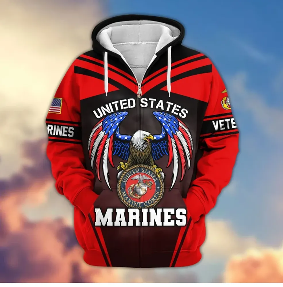 Premium US Veterans Zip Hoodie,Gifts For US Veterans, Gifts For Veterans Day, Gifts For Father's Day