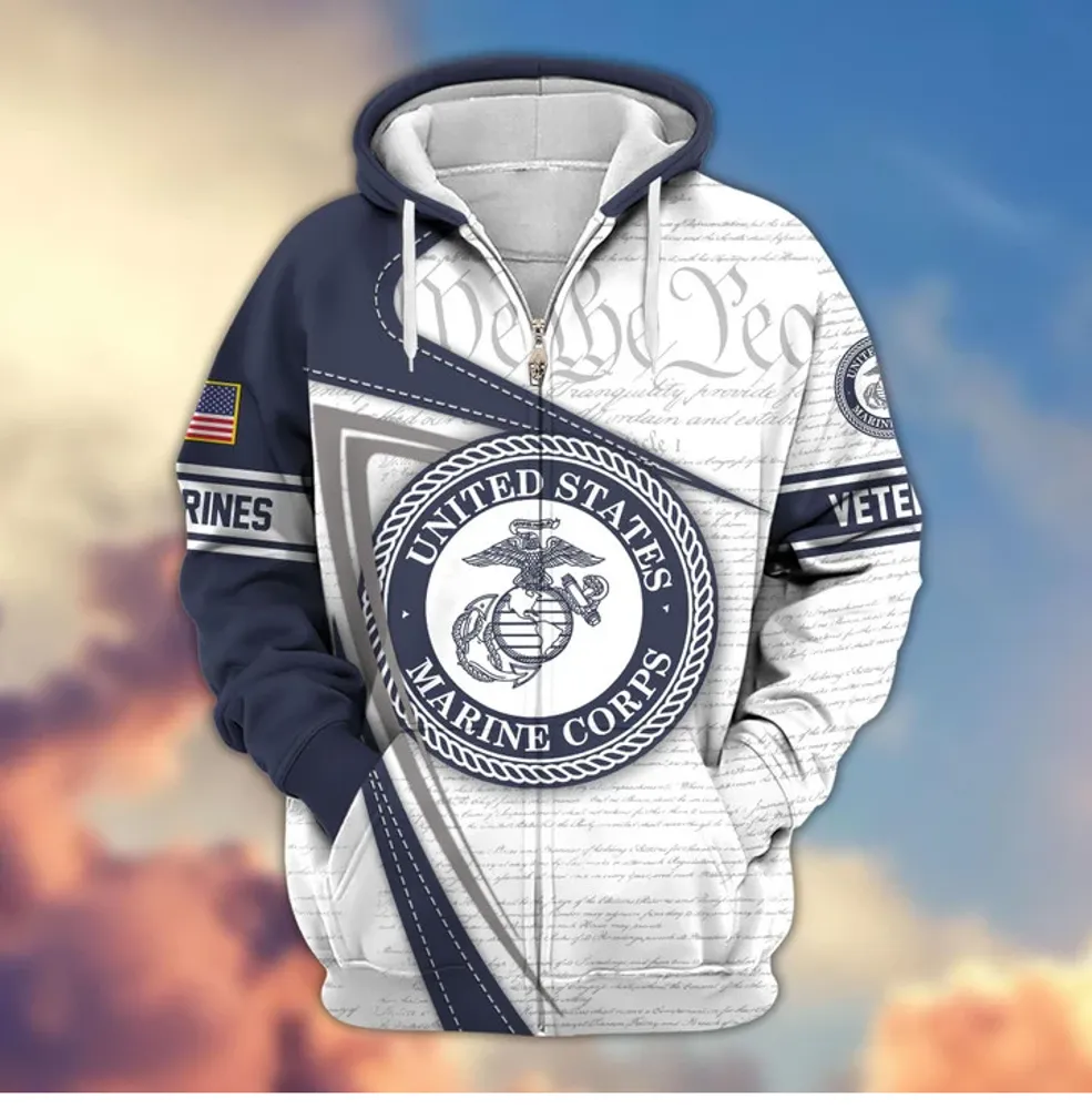 Premium US Veterans Zip Hoodie, Gifts For US Veterans, Gifts For Veterans Day, Gifts For Father's Day