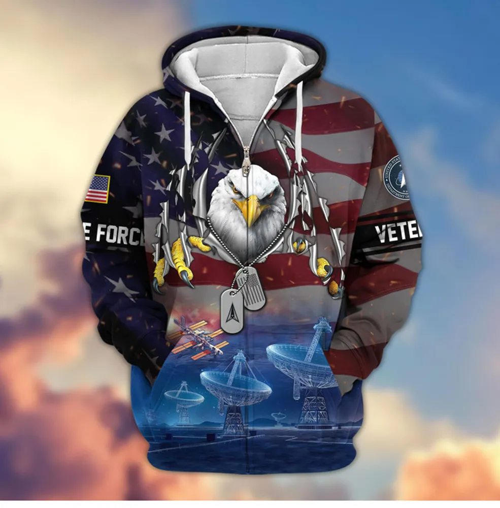 Premium US Veterans Zip Hoodie , Gifts For Veterans Day, Gifts For US Veterans