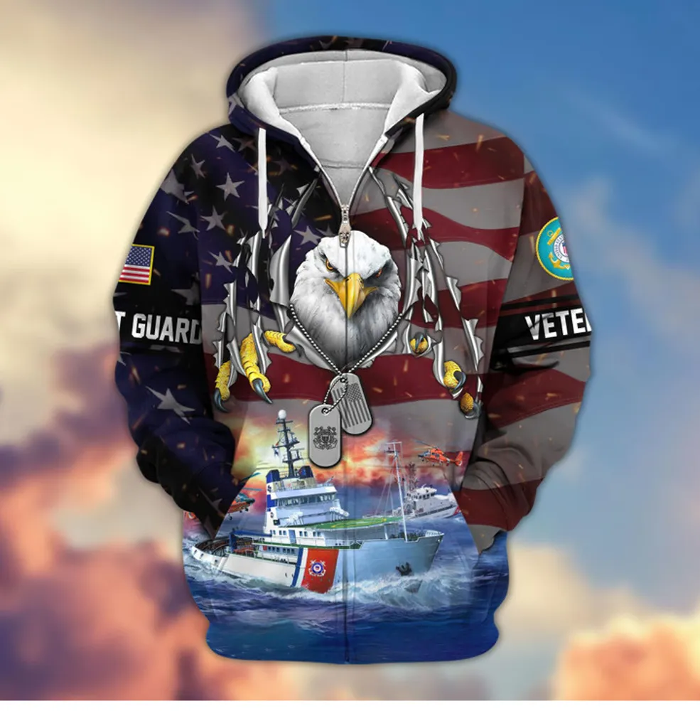 Premium US Veterans Zip Hoodie , Gifts For Veterans Day, Gifts For US Veterans