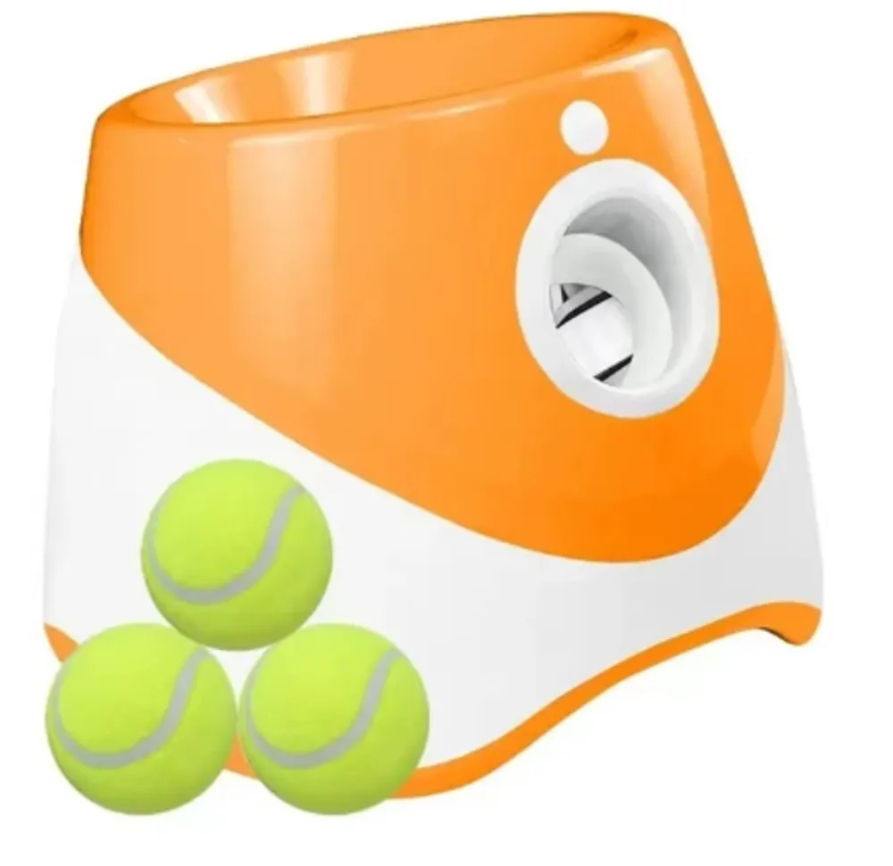 Automatic Dog Tennis Ball Launcher - Rechargeable Pet Toy for Endless Fun - Interactive Mini Tennis Throwing Machine for Dogs