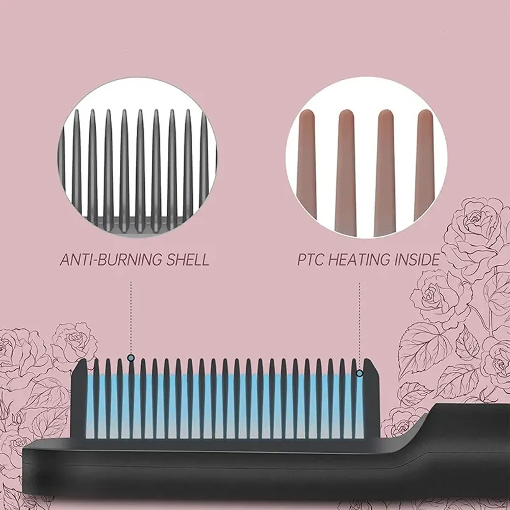 Hair Straightener Hot Comb Curling Iron Multi-speed Electric Straightening Comb Curling Iron Hair Brush