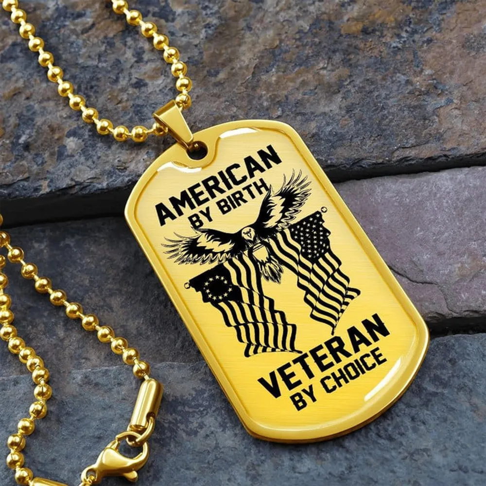 Military dog tag - American by birth