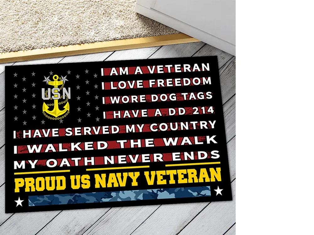 Unique Proud US Veteran Doormat