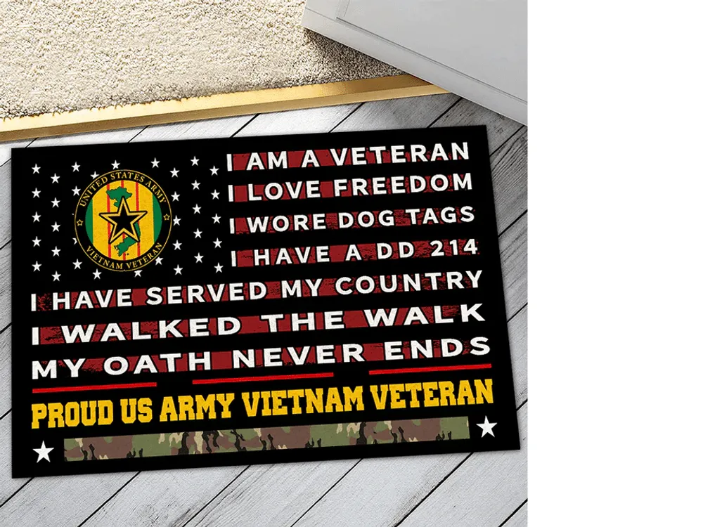 Unique Proud US Veteran Doormat