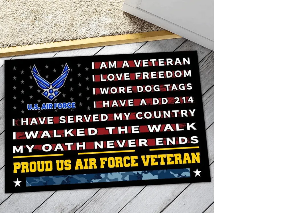 Unique Proud US Veteran Doormat